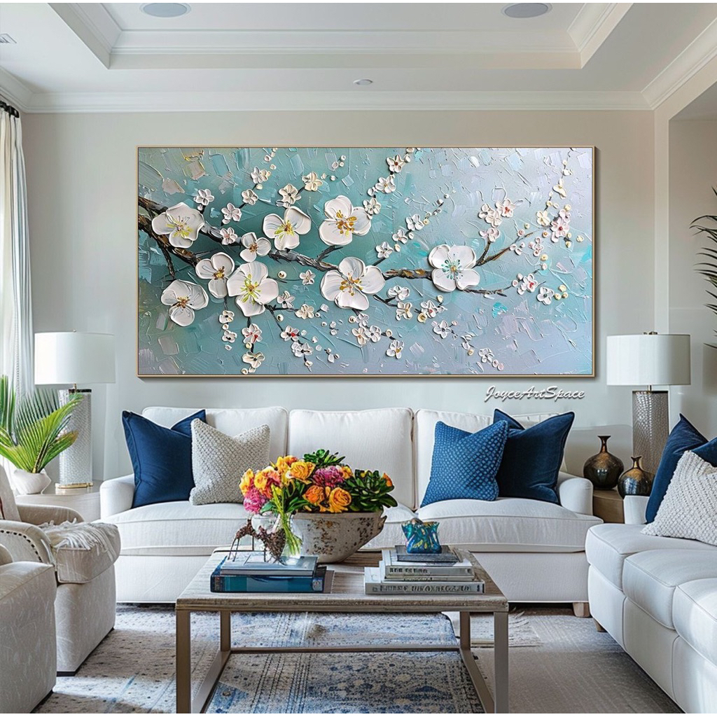 Lukisan dinding abstrak tekstur minimalis modern bunga untuk hiasan dinding rumh