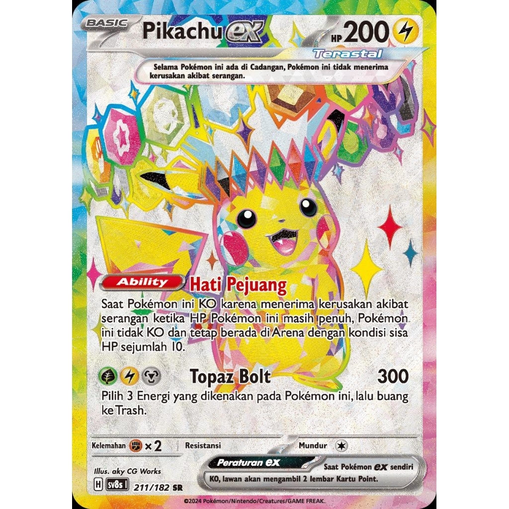 Pikachu EX SV8S 211/182 SR ID