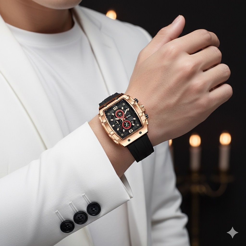 JAM TANGAN PRIA TAHAN AIR RUBBER ORIGINAL VRL ANALOG 002