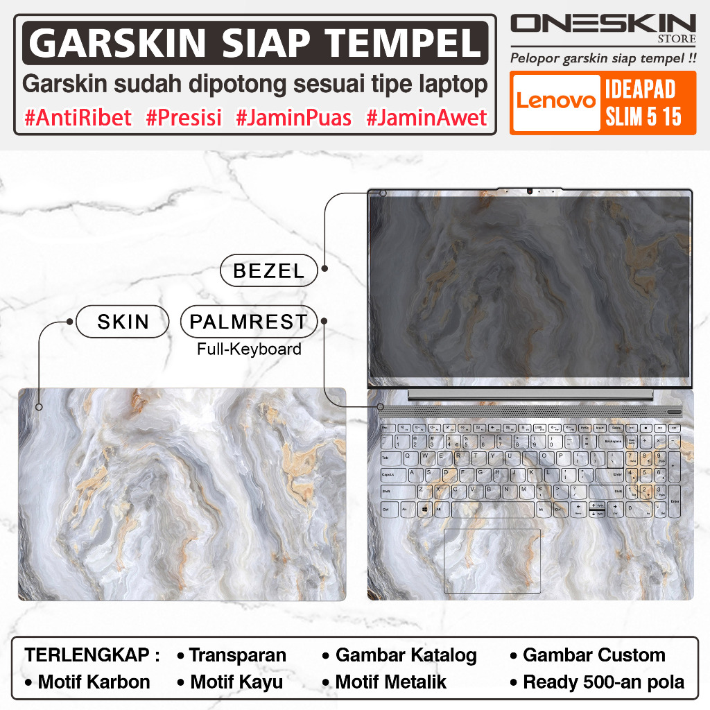 Precut Garskin Sticker Laptop Skin Perfect Fit Kompatibel dengan Lenovo IdeaPad Slim 5 5i-15 15ARE05