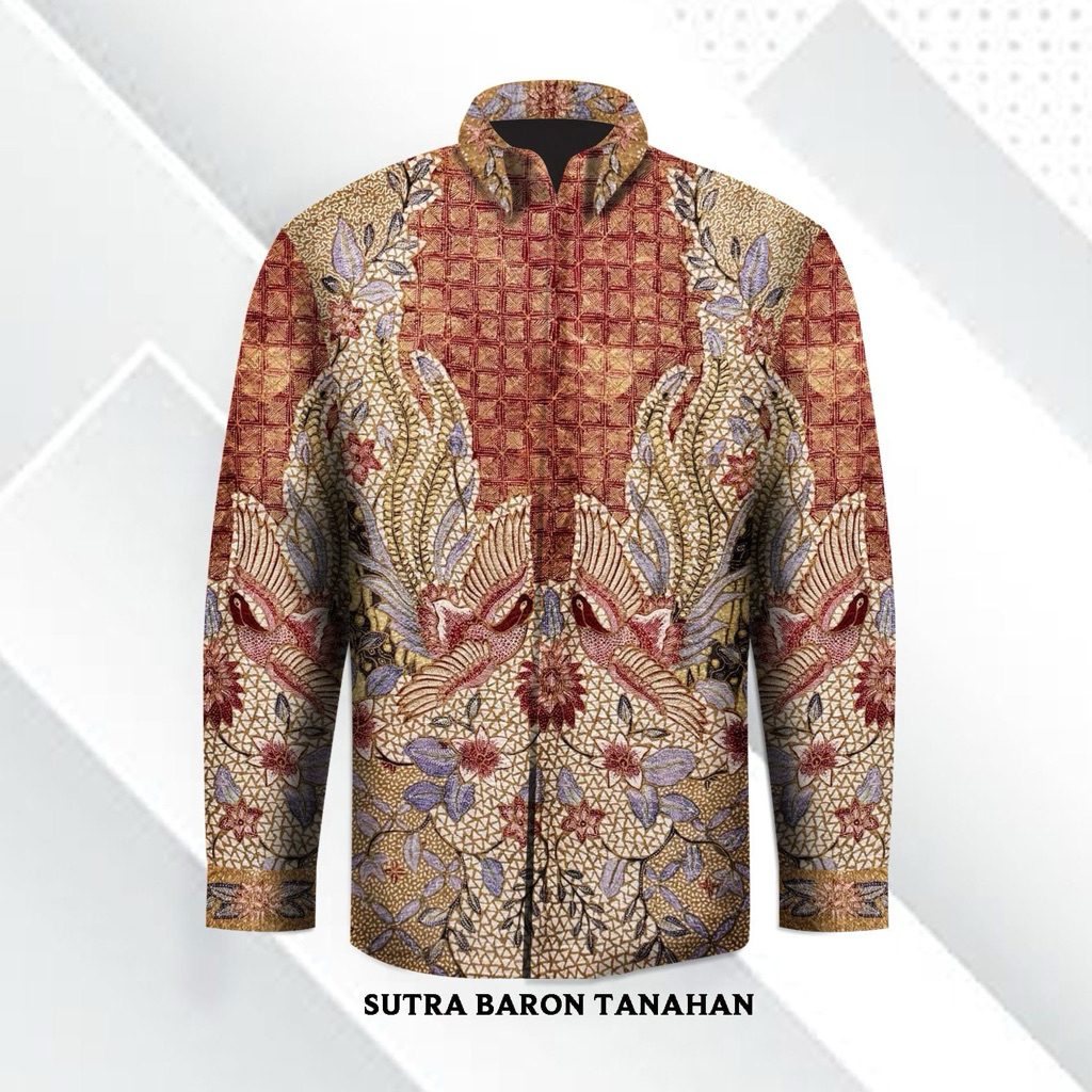 Kain batik tulis sutra tanahan kemeja pria
