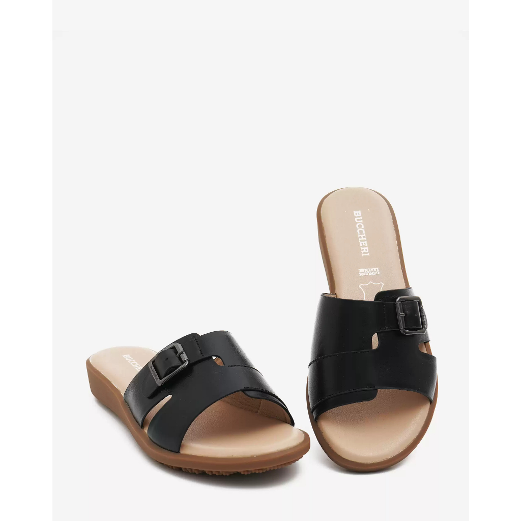 BUCCHERI VIRGINIA Sandal Wedges Wanita Terbaik-vg1055-Black