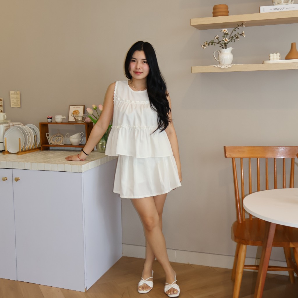 Ophelia One Set Wanita Pendek Vest Rok Satu Set - Eleonor