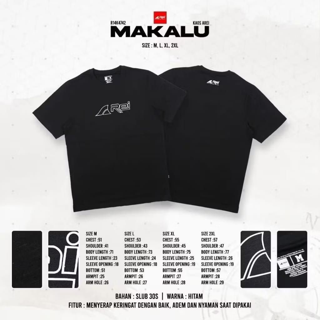 KAOS REI LENGAN PENDEK MAKALU 4742 ORIGINAL 100%