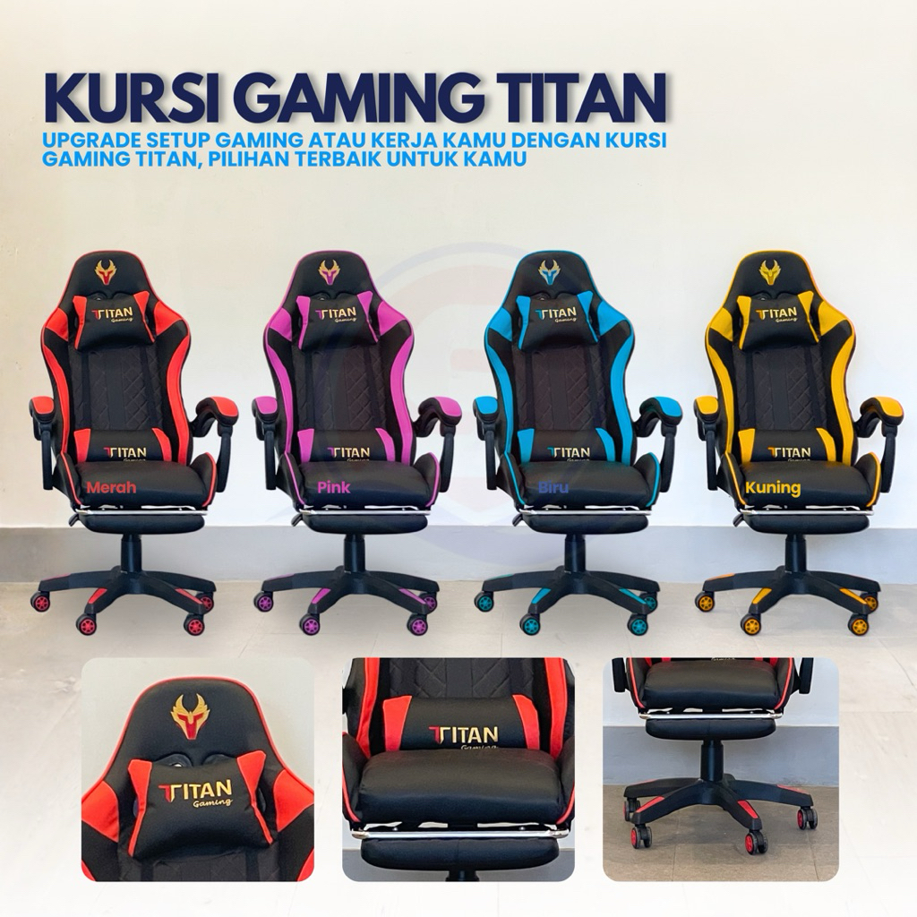 KURSI GAMING TITAN | KURSI GAMING EKSTRA BANTAL TAMBAHAN