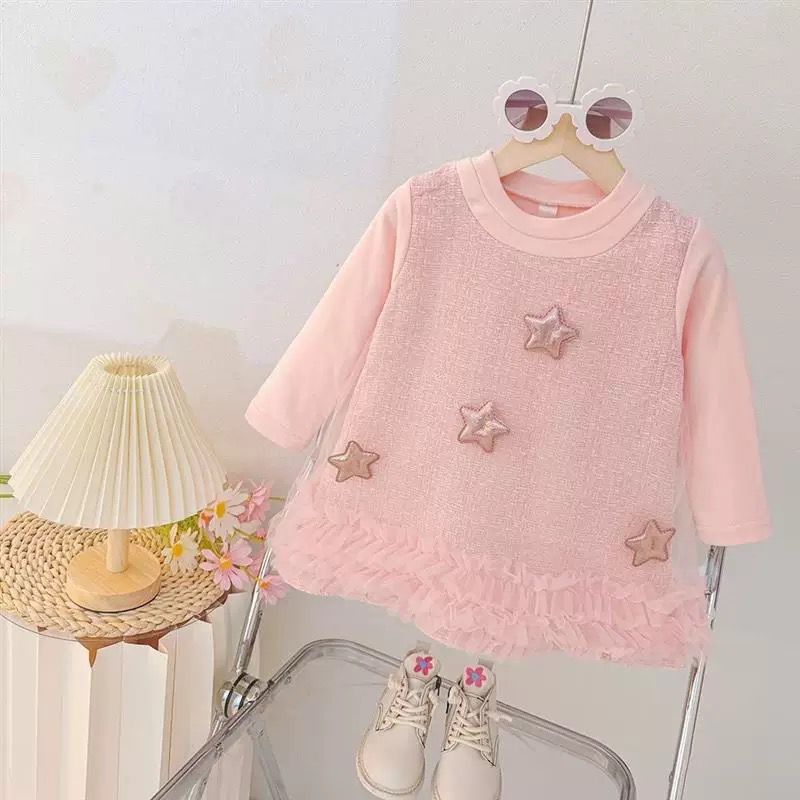 Dress Import Premium Anak Perempuan Usia 1-4 Tahun | Baju Lengan Panjang Corduroy Kombinasi Outer Dr