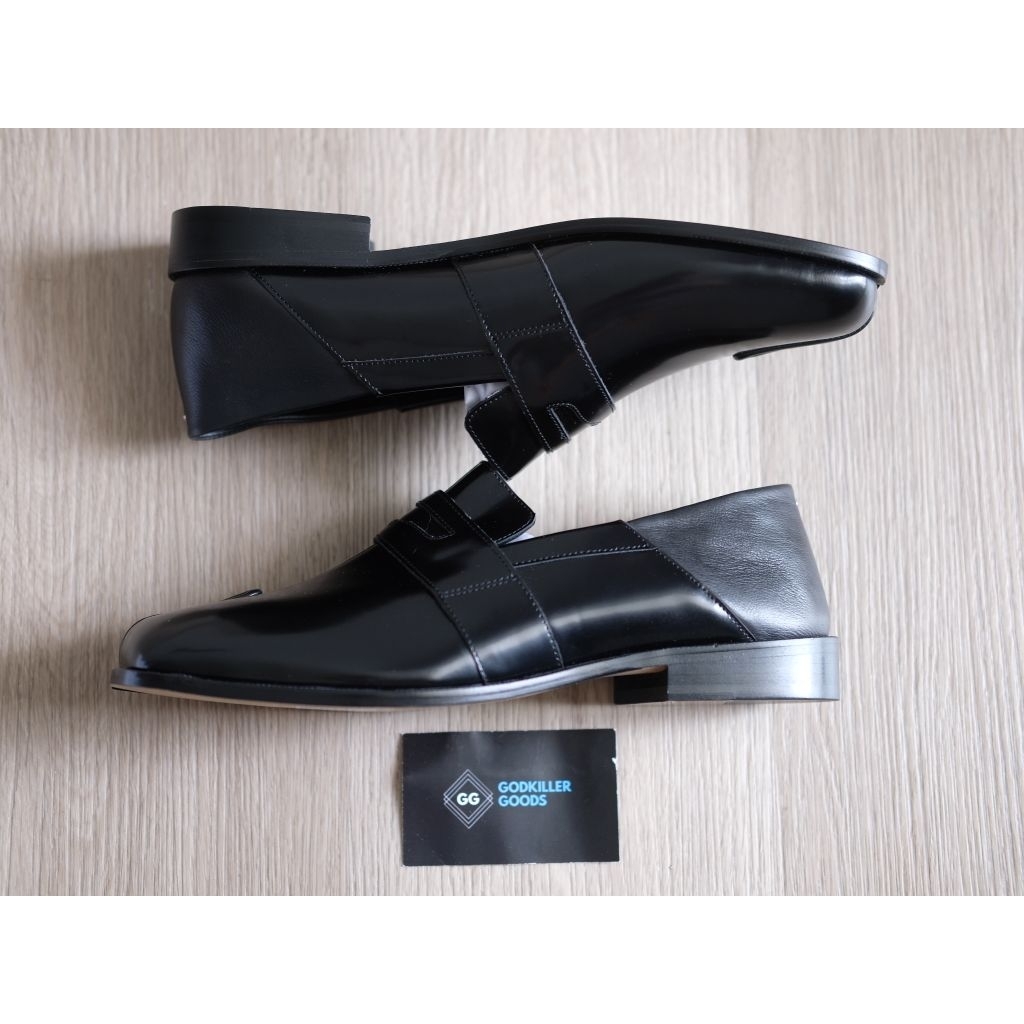 Tabi Loafer Brushed Leather Maison Margiela Slip On Calfskin Black Glossy Authentic GK