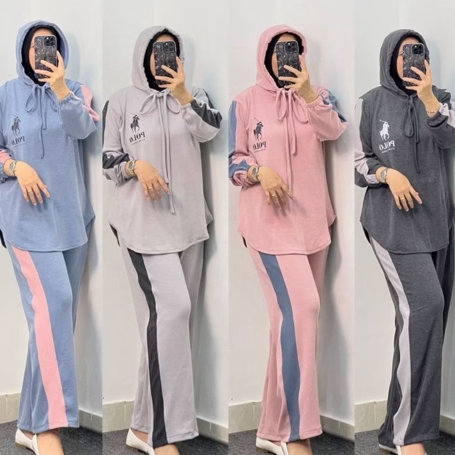 Setelan Knit Hoodie - Setelan Muslim - Setelan Olahraga - Wanita Hijab/Non Hijab