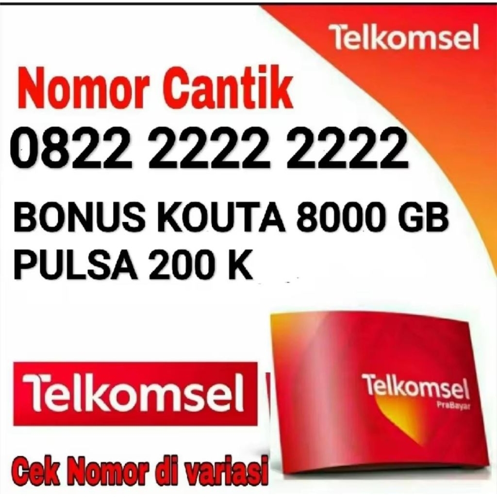 Promo Kartu Perdana Telkomsel 12Digit Bonus Kuota 8000GB+Pulsa 200K Support Jaringan 4G