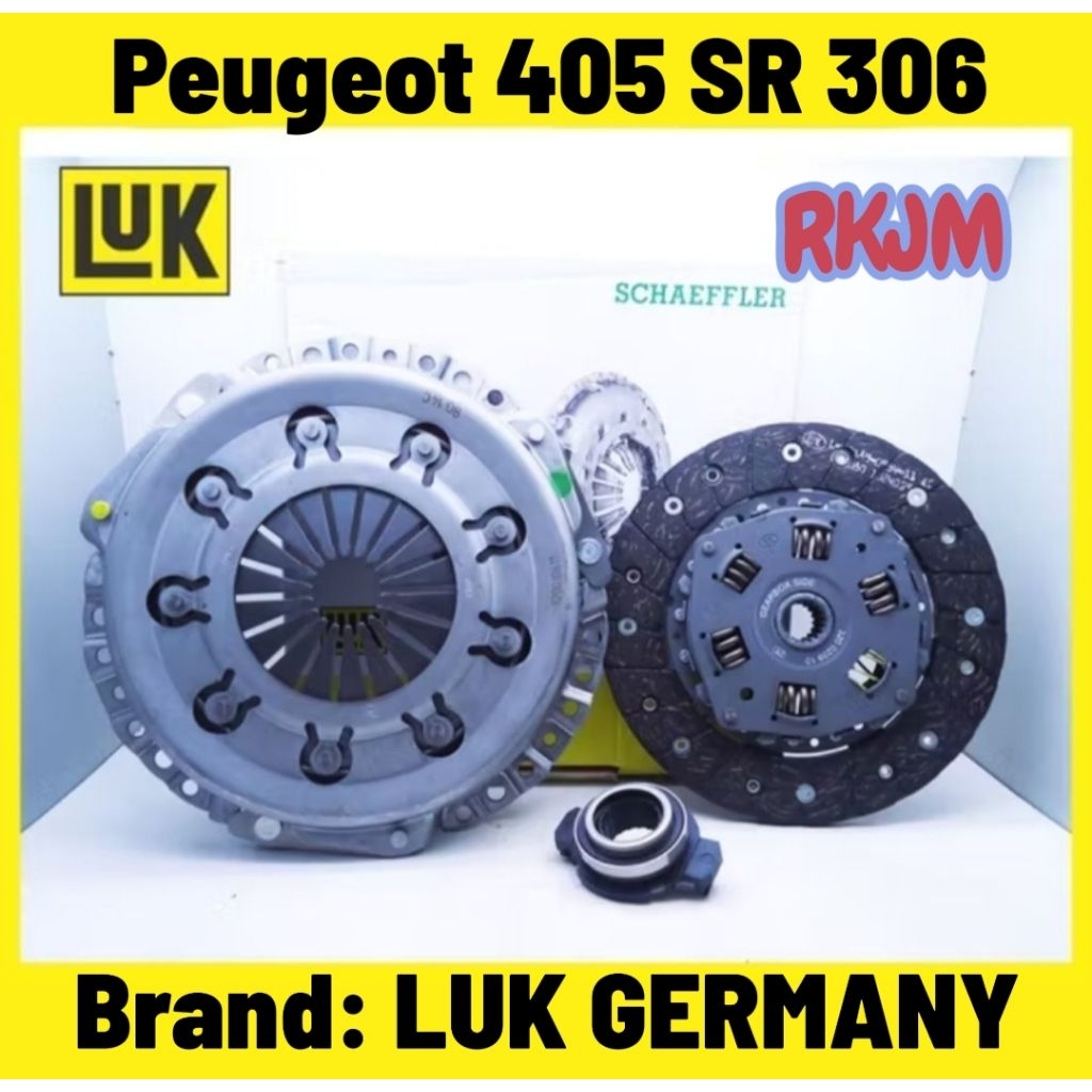LUK KAMPAS KOPLING SET PEUGEOT 405 SR 306 MATAHARI PLAT KOPLING DEKLAHER ORIGINAL LUK