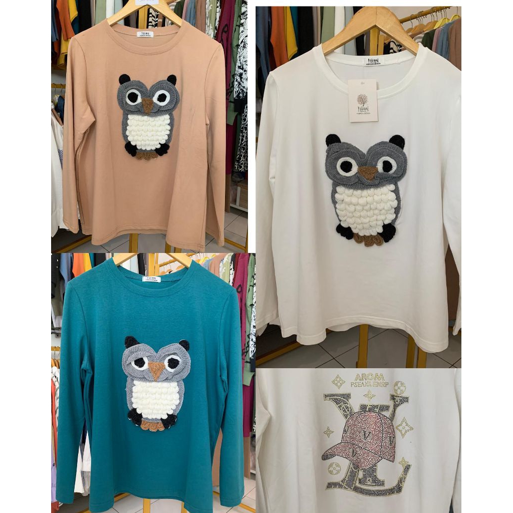 Kaos 3D owl/burung hantu 30s