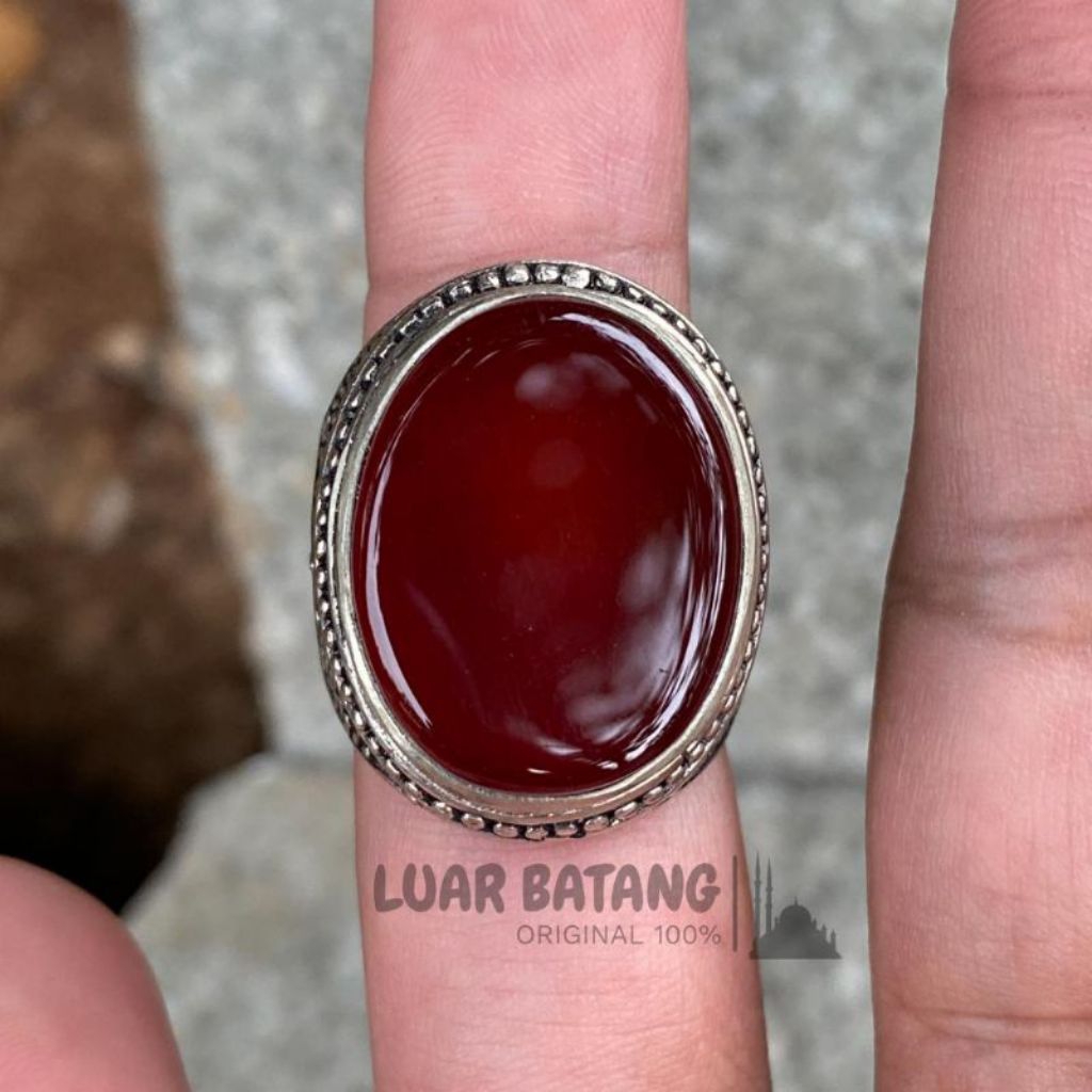 Cincin batu Yaman Ahmar 100% Natural Yaman