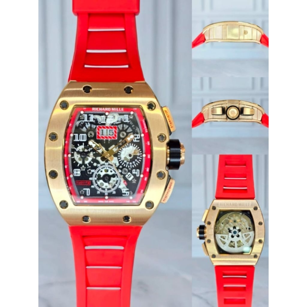 Jam mewah RM automatic 42mm 11-01 stainless steel japan