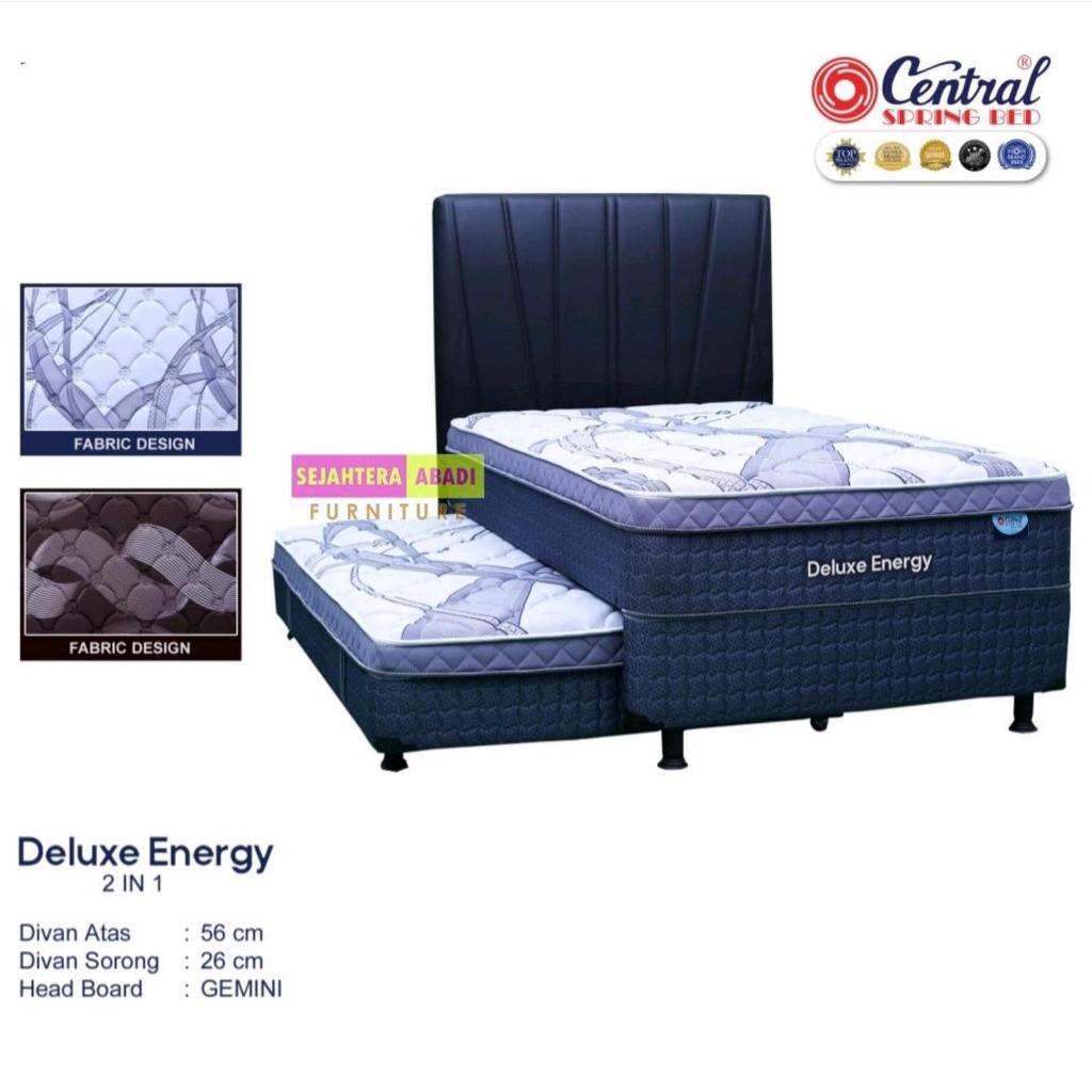 Central springbed 2in1 Twin Sorong PLUSH TOP grand DELUXE ENERGY Series Divan & Full set Furniture B