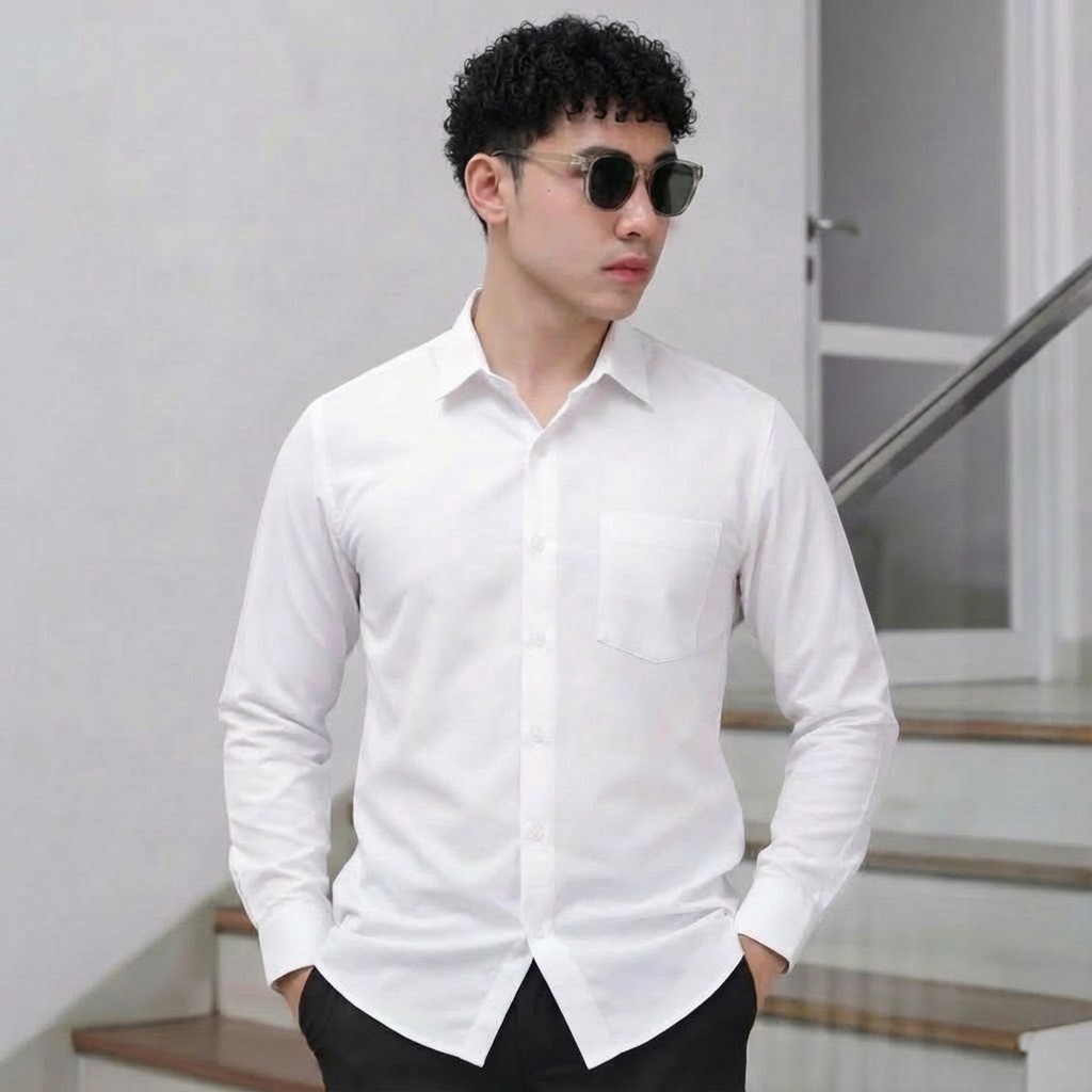 Raw And Denim Kemeja polos pria Baju Atasan Kemeja Pria Polos