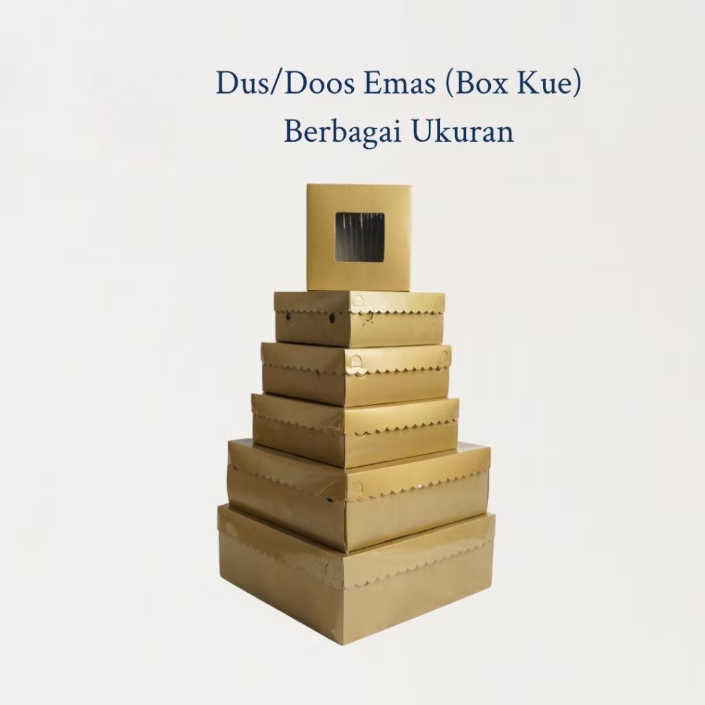 10 pcs DUS GOLD 22x22x7 / DUS EMAS / DUS NASI / DUS KUE / DUS SNACK / BOX KUE
