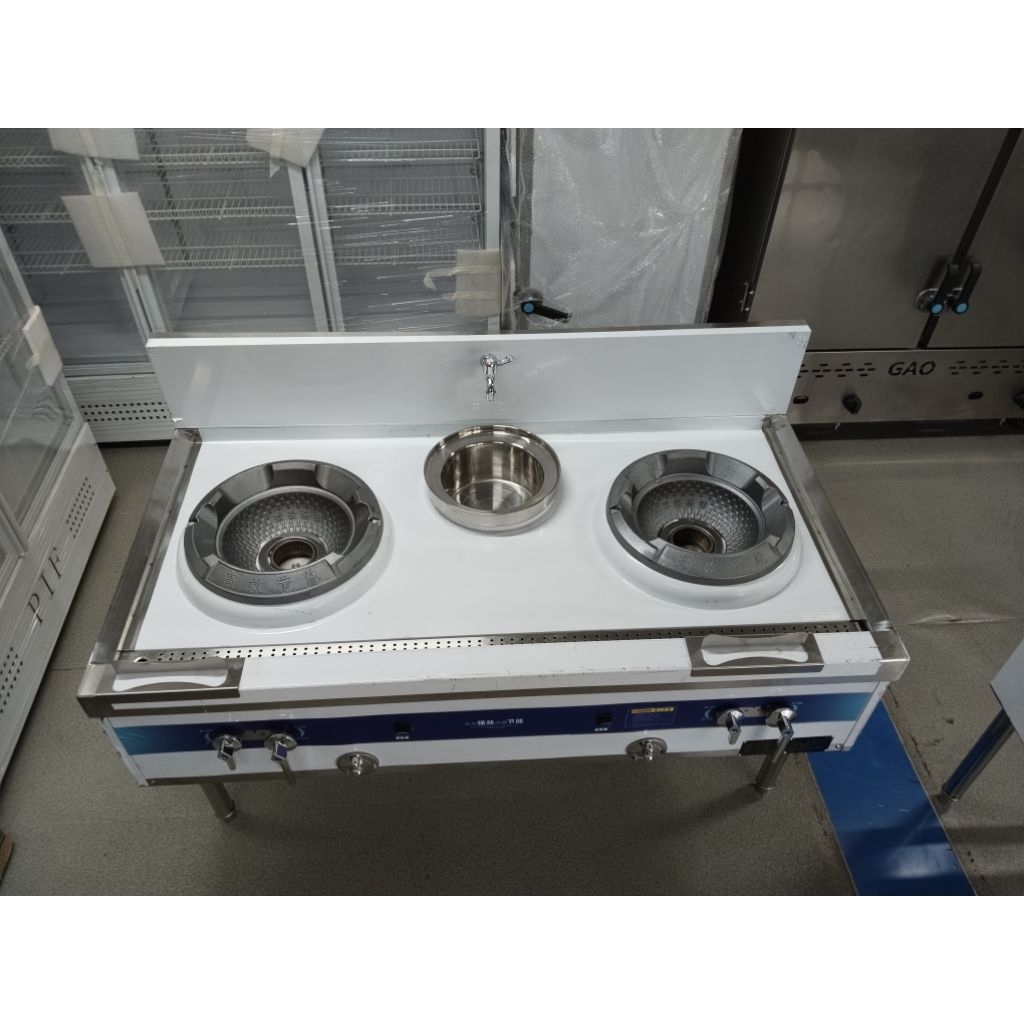 Kompor jumbo Gas kwali range 2 burner + 1 soup ring, kompor kwali range dengan 2 burner + 1soup ring