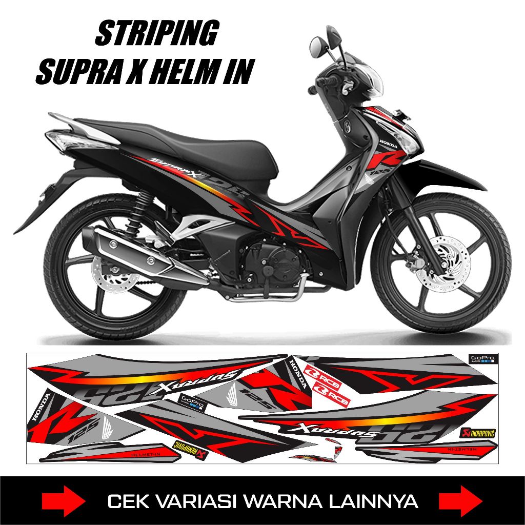 STRIPING SUPRA HELM IN 2012-2014/DECAL STICKER HONDA SUPRA X HELM