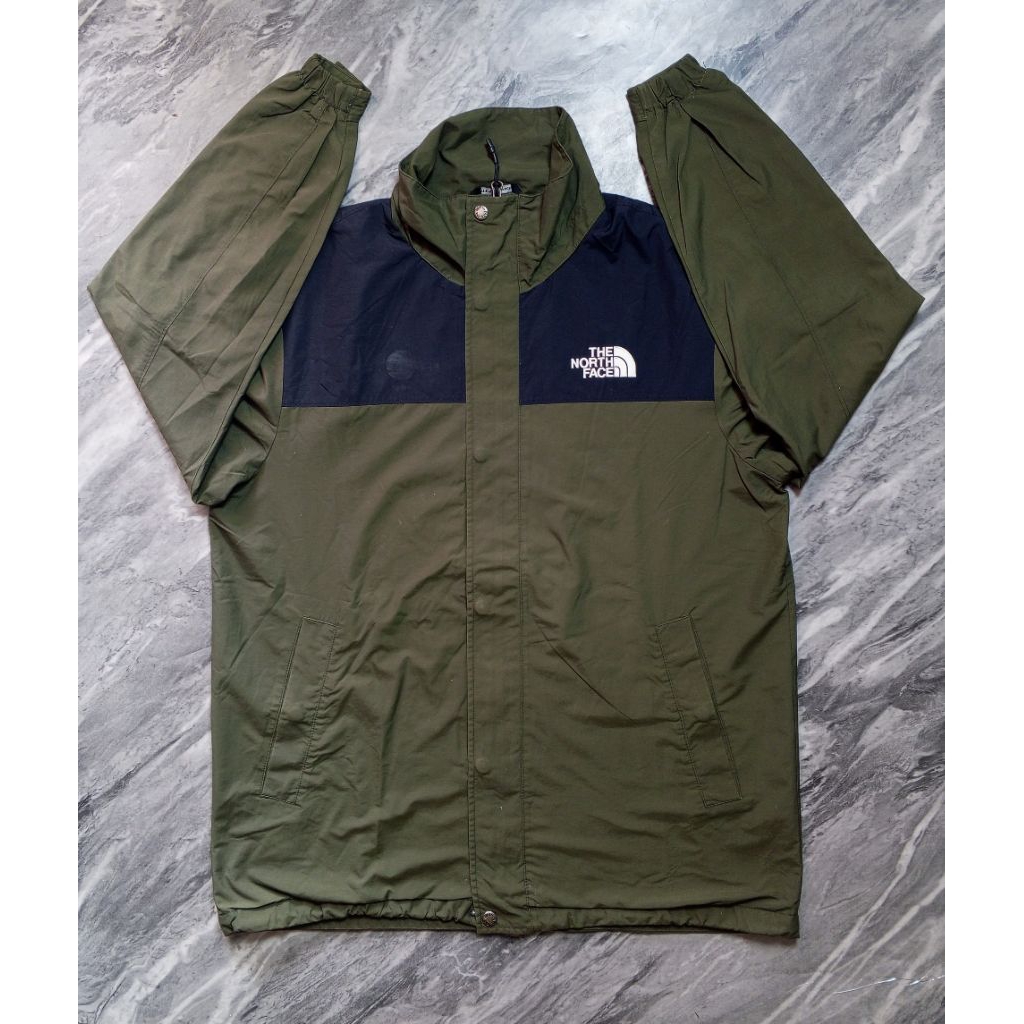 ‎Jaket TNF hoodie Outdoor Windbreaker hiking unisex hijau biru branded