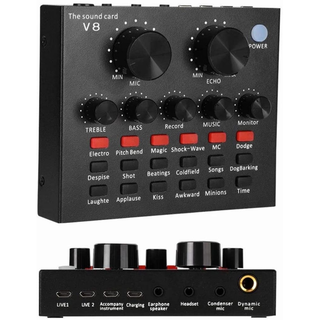 Promo Soundcard v8 lengkap 1 paket sama kabelnya