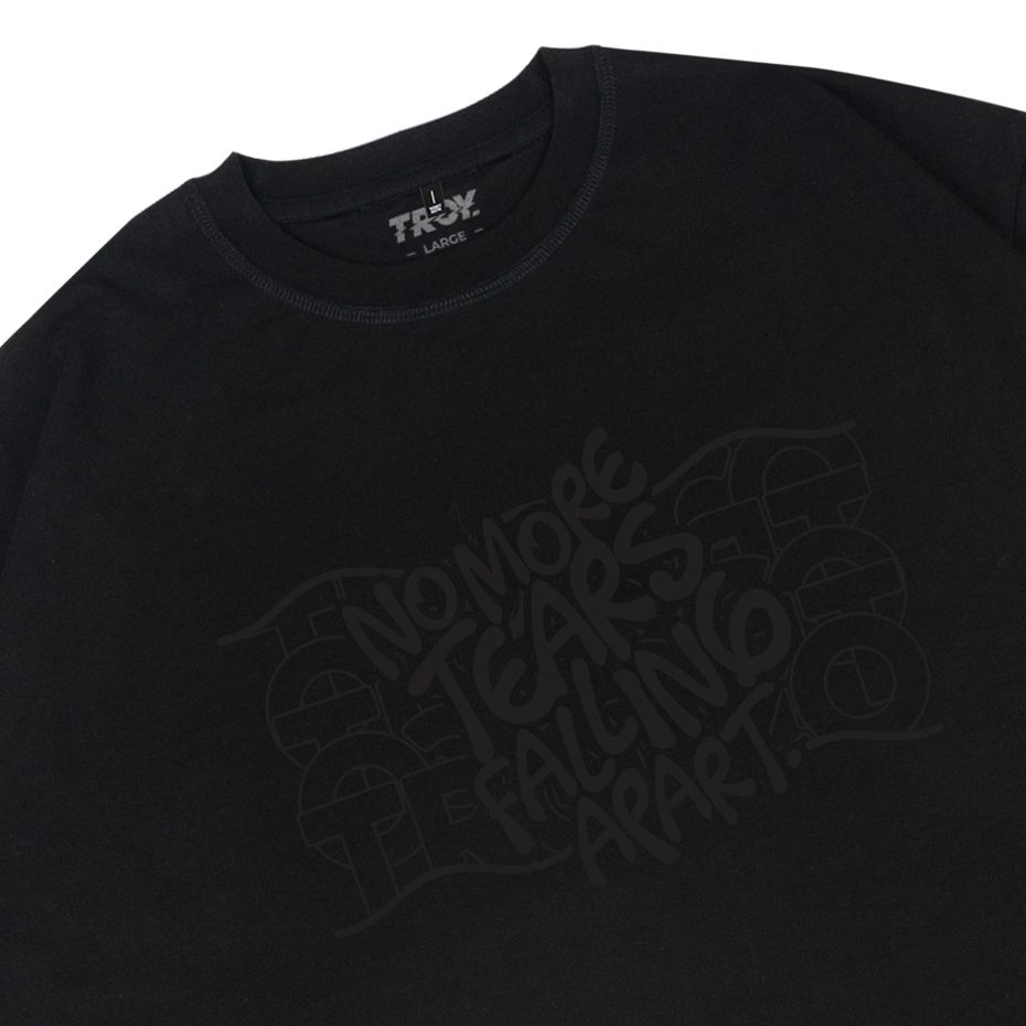 Troy Company Boxy Oversize Tshirt Black Wavy - Kaos Boxy Oversize Hitam Lengan Pendek MBD 2572