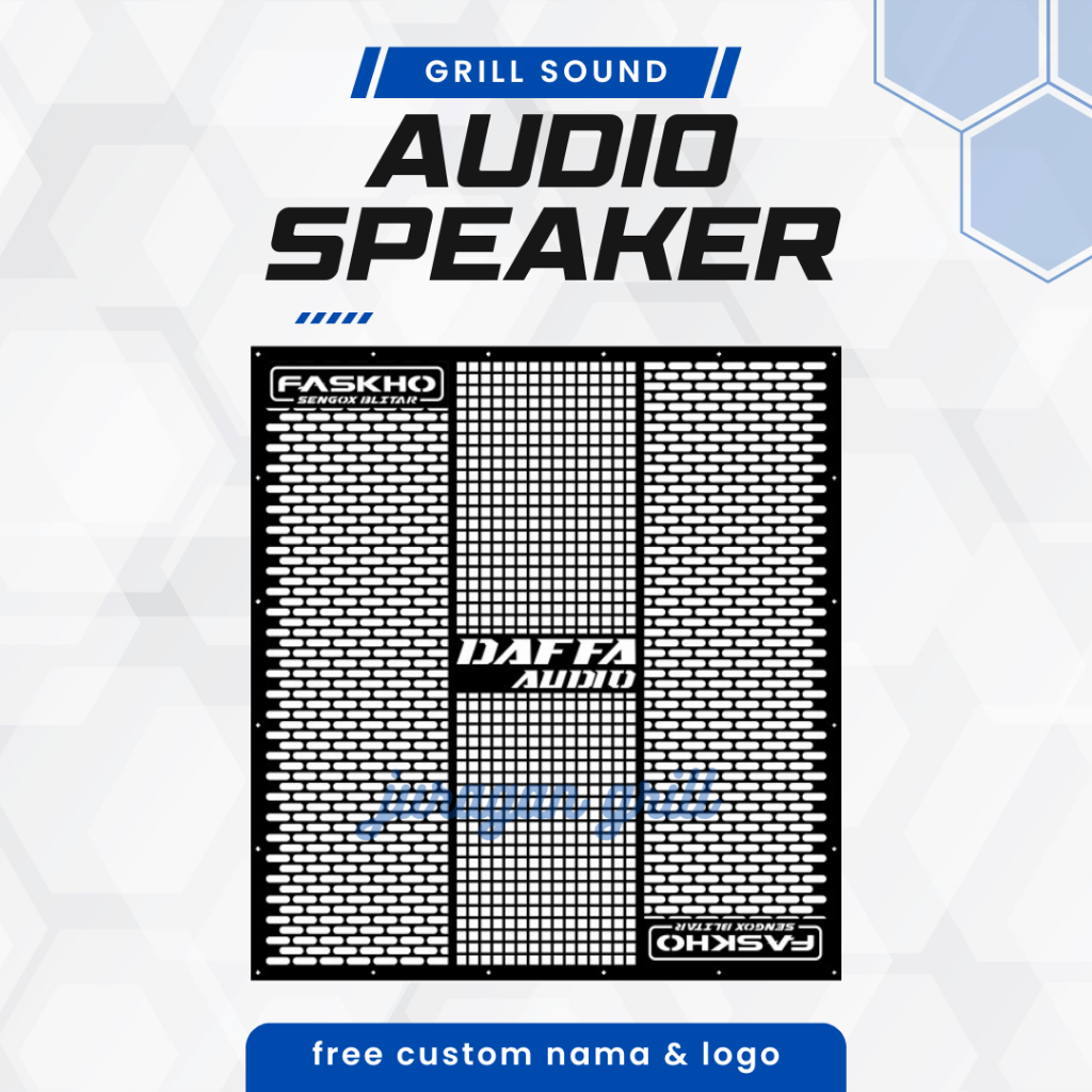 GRILL SOUND CUSTOM tutup box speaker - Custom Ukuran Kembar GRATIS DESAIN