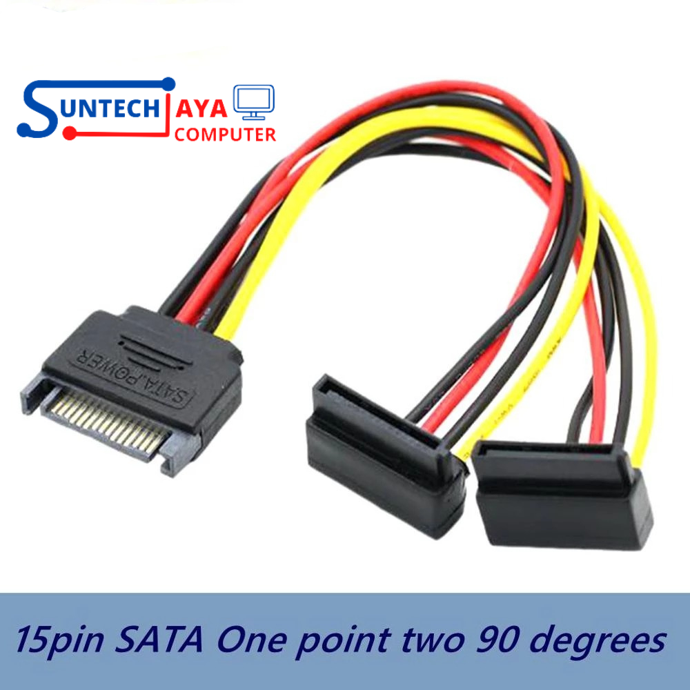 Kabel Power Sata 15pin Male To Dual Sata Female Splitter Cabang 2