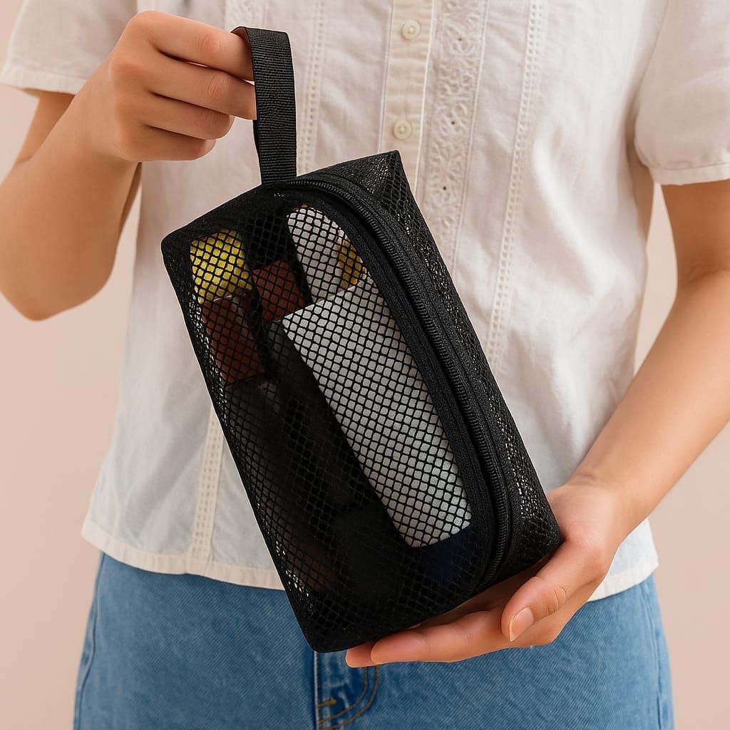 Tas pouch Kosmetik Multifungsi Tas Jaring Sabun Mandi