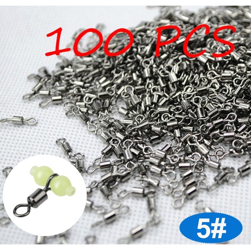 Konektor Umpan Kail Pancing Stainless Steel 5# 100 PCS