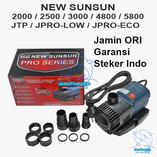 SUNSUN JTP PRO JPRO / ECO / LOW JPRO 2000 2500 3000 4800 5800 Liter/Jam SNI Original Pompa Low watt 