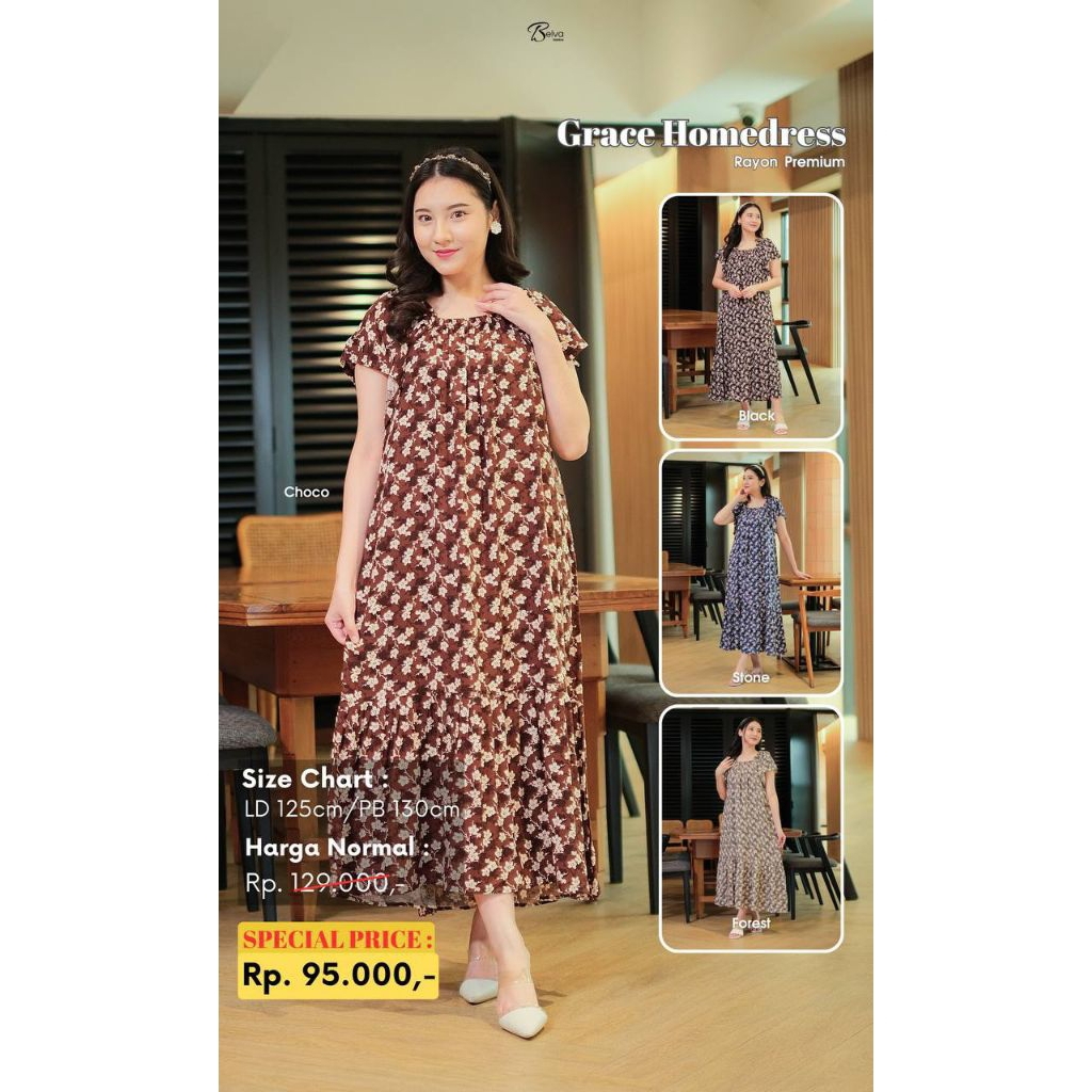 GRACE HOMEDRESS BY BELVA FASHION / HOMEDRESS RAYON / DASTER RAYON