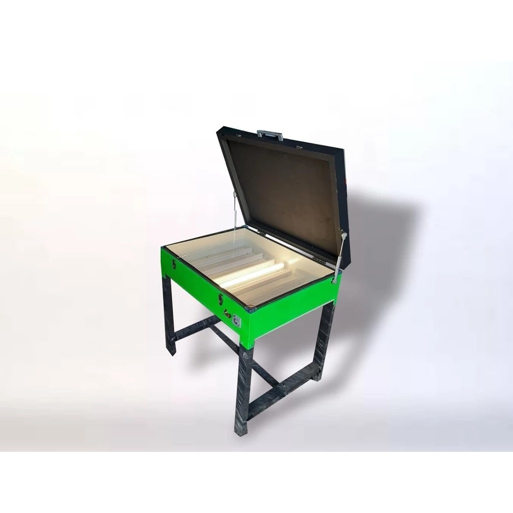 Meja Afdruk Screen Sablon Manual 60x80cm Lampu LED Alarm Timer Control ZER