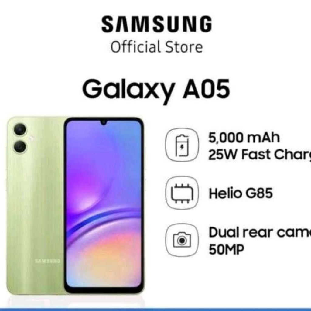 HP SAMSUNG GALAXY A05 4/64GB - SAMSUNG A05  RAM 4GB ROM 64GB GARANSI Resmi