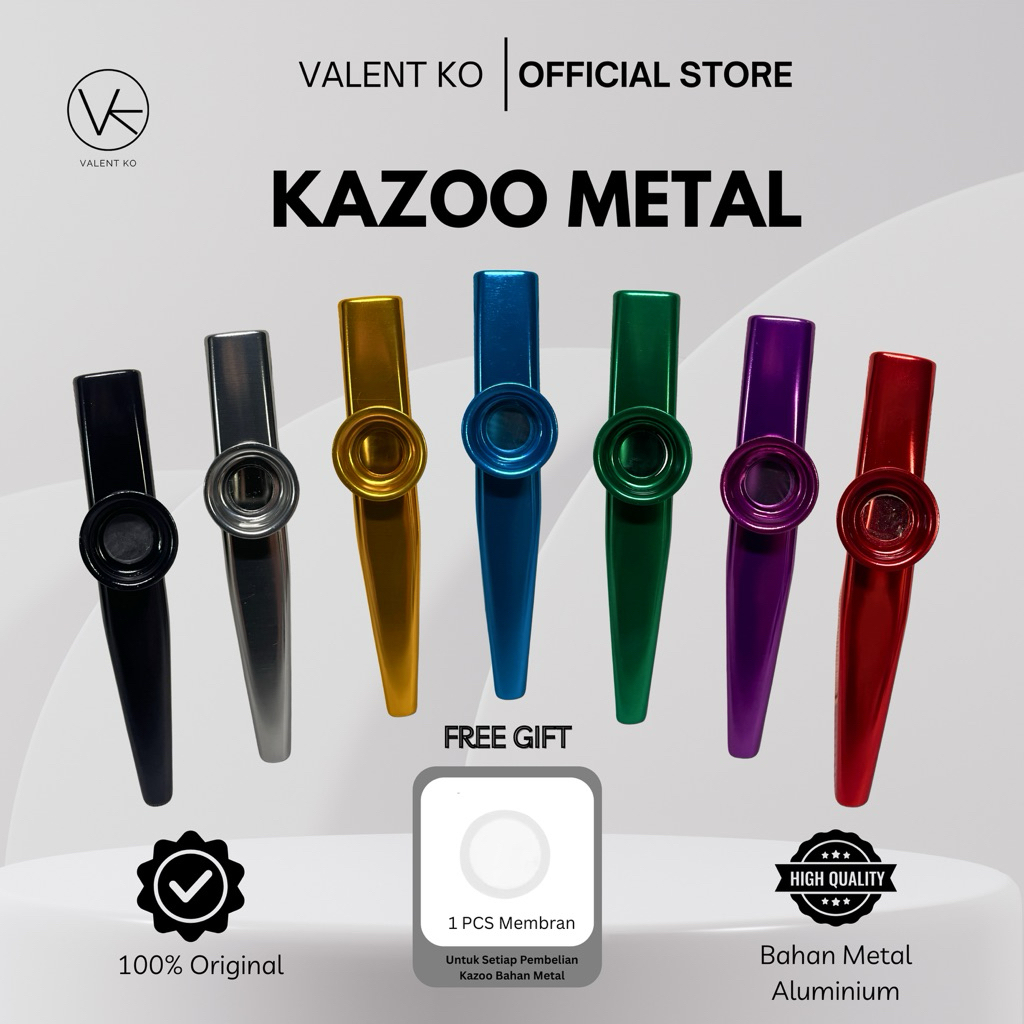 Valent Ko - Kazoo alat musik tiup bahan metal aluminium kazoo bahan ABS