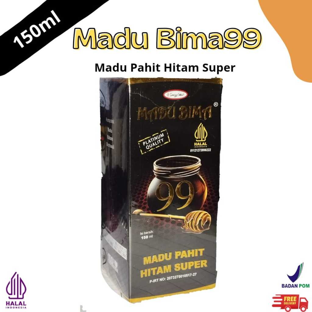 Madu Bima99 (150ml): Madu Pahit Hitam BPOM & Halal.Manfaat Kesehatan.