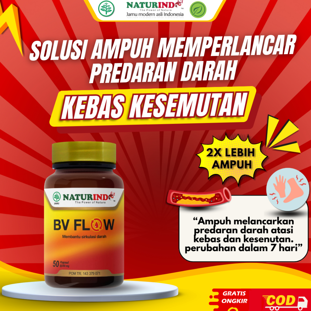 Obat Herbal Kebas Kesemutan Saraf Lemah Lancarkan Peredaran Darah & Cegah Varises BV Flow