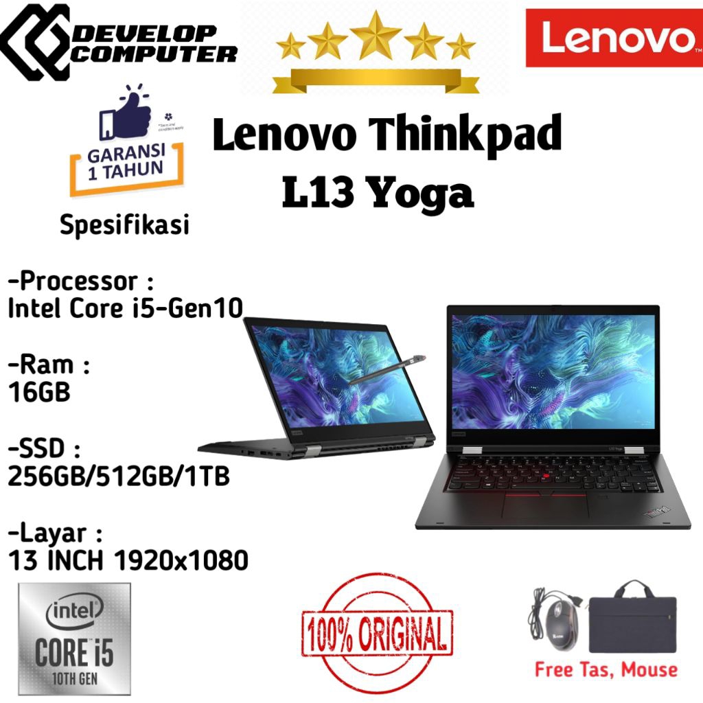 laptop lenovo thinkpad Yoga Core i5/i7 Ram 16GB SSD BERGARANSI