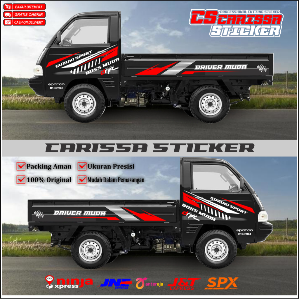 Cutting Stiker Mobil Pickup Carry Stiker Striping JET PICKUP Carry Futura Stiker Mobil Pickup Mitsub