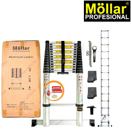 Tangga Telescopic Single 5,2 Meter , Tangga 5,2 Meter , Tangga Lipat 5,2 Meter - Tangga Lipat Alumin