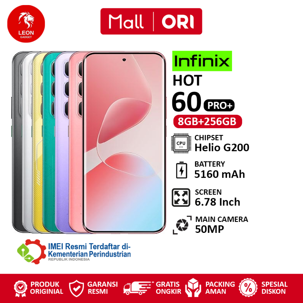 Infinix Hot 60 Pro+ Plus [8GB+256GB] - Garansi Resmi 1 Tahun