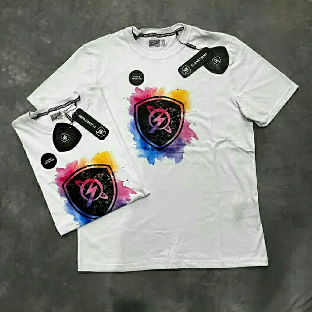 KAOS PLANET SURF PREMIUM MIROR COTTON COMBED 20'S KAOS PLANET SURF FULLTAG KAOS HITAM KAOS PUTIH UNI