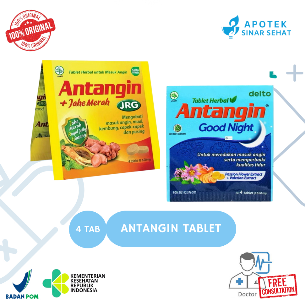 Antangin JRG Tablet & Good Night Isi 4 Tablet Dengan Kandungan Passion Flower Meningkatkan Kualitas 