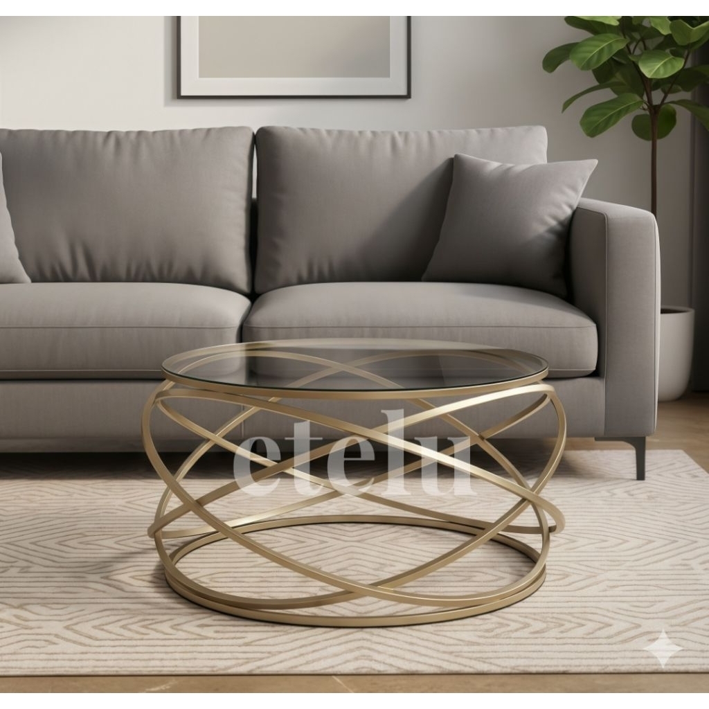 Orion Meja Tamu Minimalis Meja Kaca Minimalia Meja Tamu Bulat Minimalis Diameter 80cm