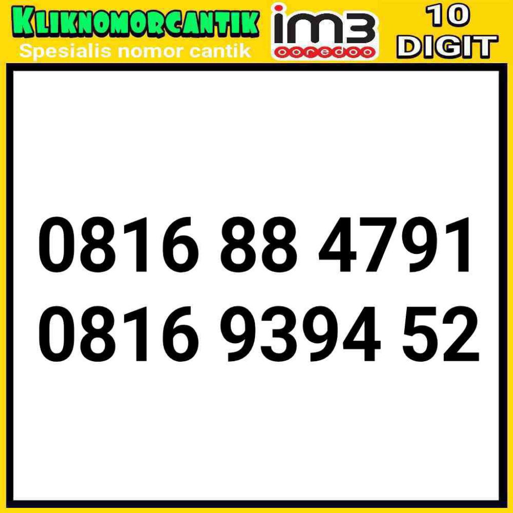 nomor cantik Indosat 10 Digit 4G&5G kartu perdana IM3 10 digit A1
