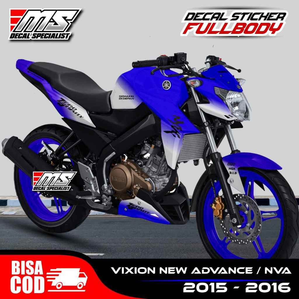 COD Decal sticker Full Body Yamaha VIXION new ADVANCE / NVA 2015-2016 bunglon putih