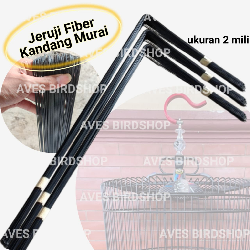 JERUJI FIBER KANDANG MURAI 2mm RUJI SANGKAR BURUNG MURAI PER BATANG