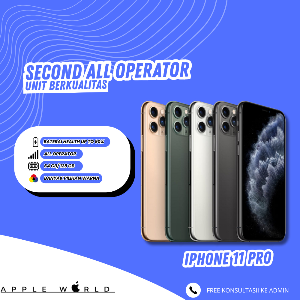 SECOND iPHONE 11 PRO 64GB, 128GB | SECON ALL OPERATOR
