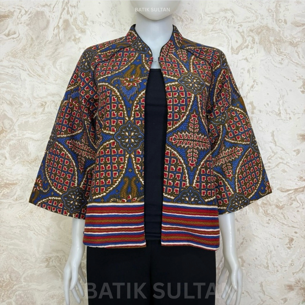 Atasan Batik Outer Wanita Cewe Perempuan Kain Katun Doby Premium Mewah Kantor Kerja Formal Pesta Fur