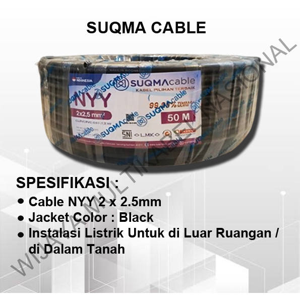 KABEL SUQMA NYY 2 x 2,5mm / 50 Meter