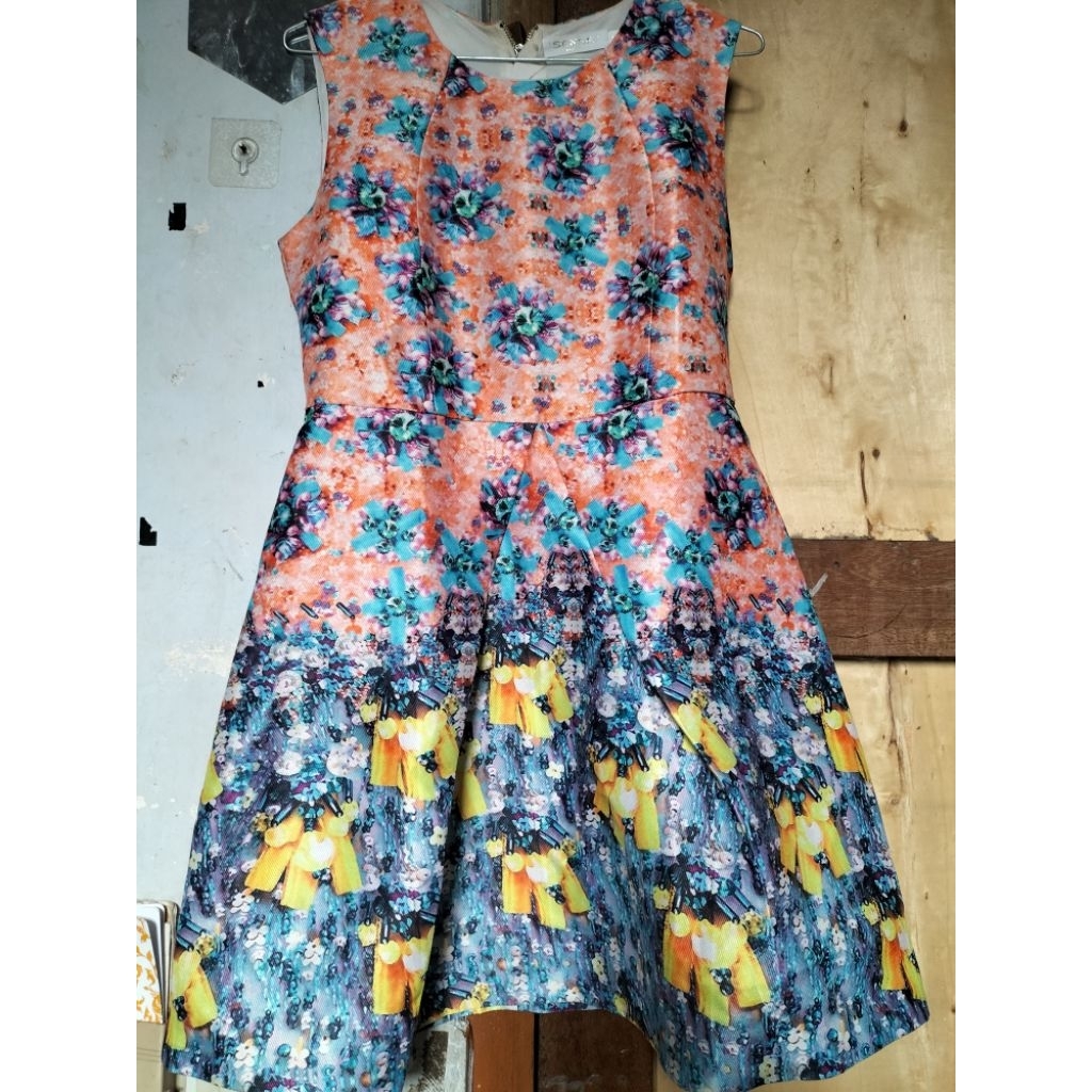 dress bunga flower floral vintage mewah premium elegant korea top atasan wanita blouse rok skirt fla